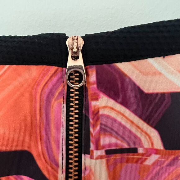 TED BAKER LONDON Jasmaii Pink and Black Geometric Print Panel Dress Ted sz 1 - Picture 10 of 10